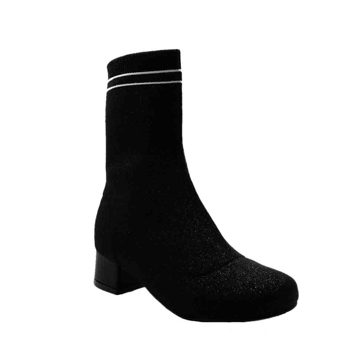 Bota Casual Tejido Calcetín 19-22 Negro Cristeen