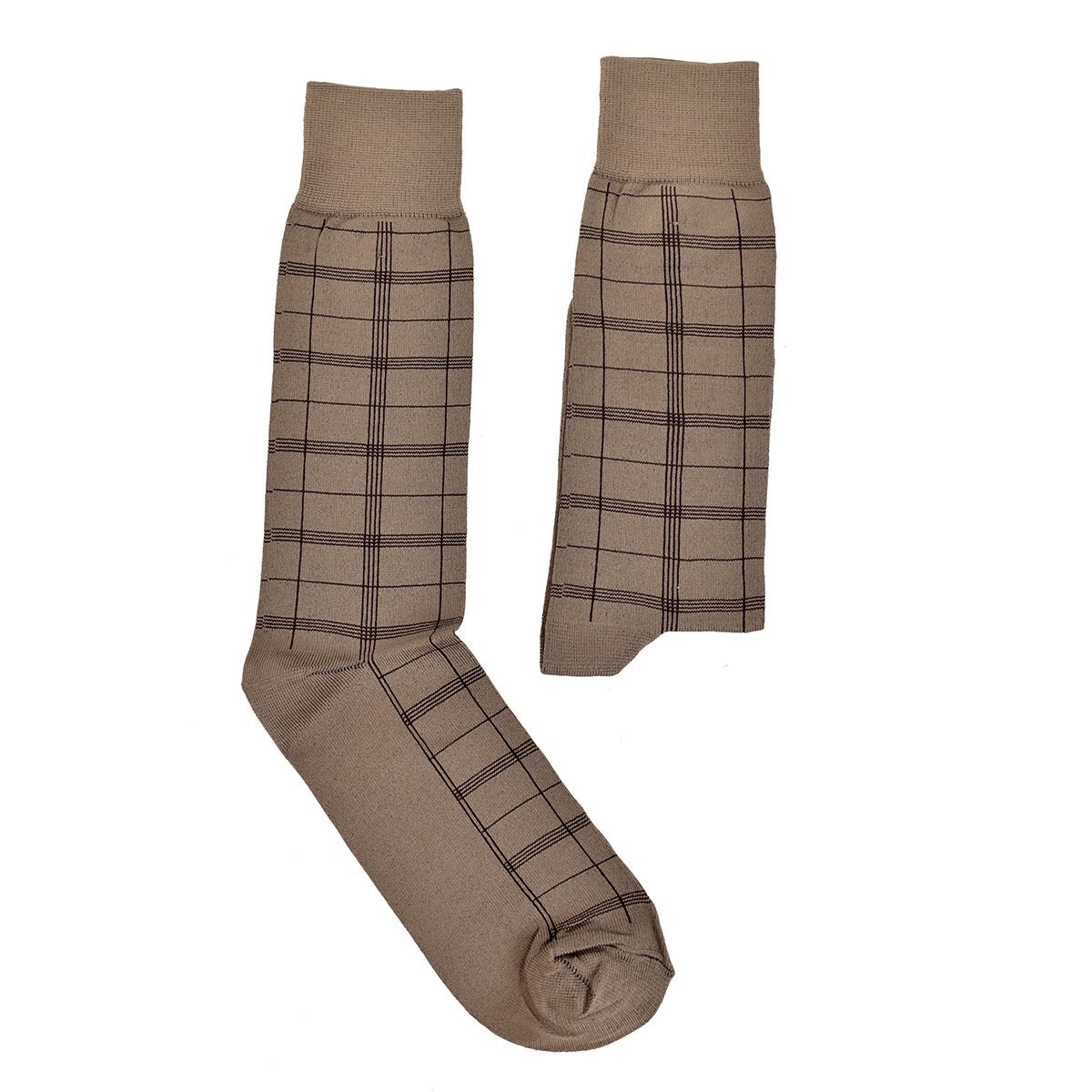 Calcetín Microfibra Cuadros Carlo Corinto 8355B (Talla:unitalla Color: Gris Combinado)