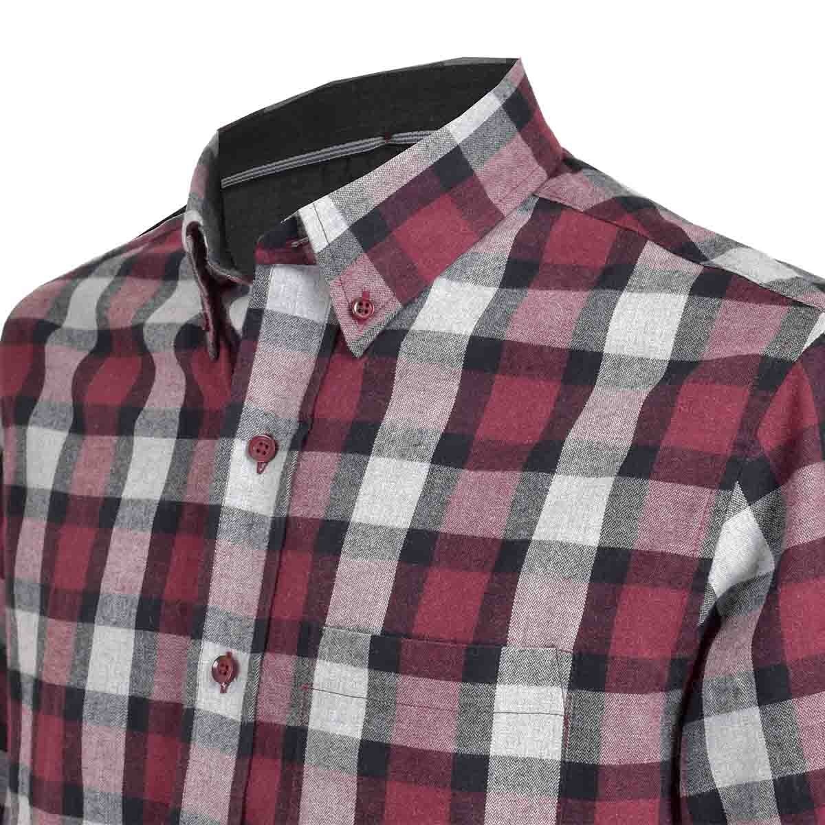 Camisa de Franela a Cuadros Stoned Washed Haggar