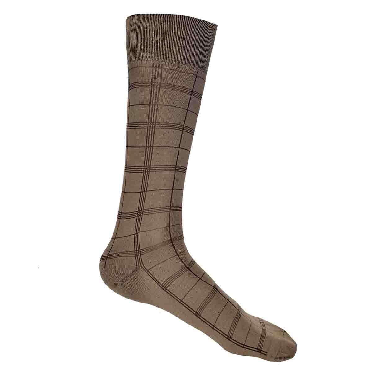 Calcetín Microfibra Cuadros Carlo Corinto 8355B (Talla:unitalla Color: Gris Combinado)