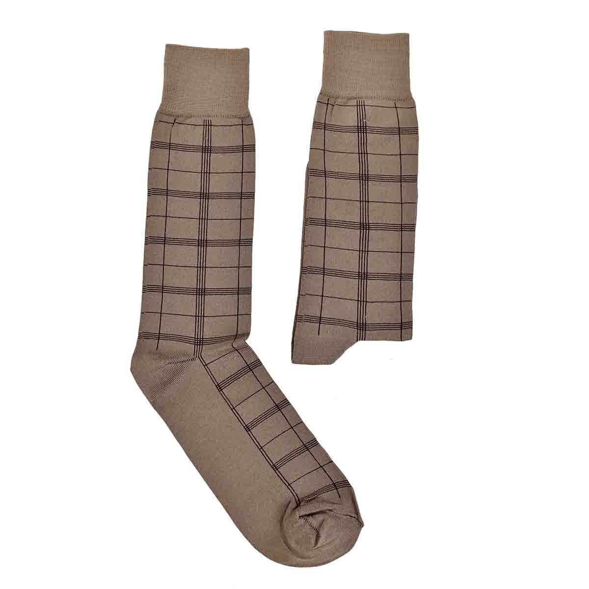 Calcetín Microfibra Cuadros Carlo Corinto 8355B (Talla:unitalla Color: Gris Combinado)
