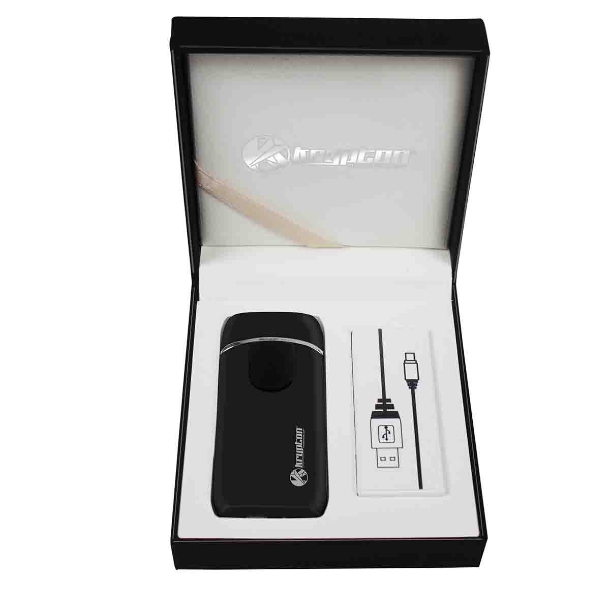 Encendedor Krypton Negro con Cable Usb Integrado