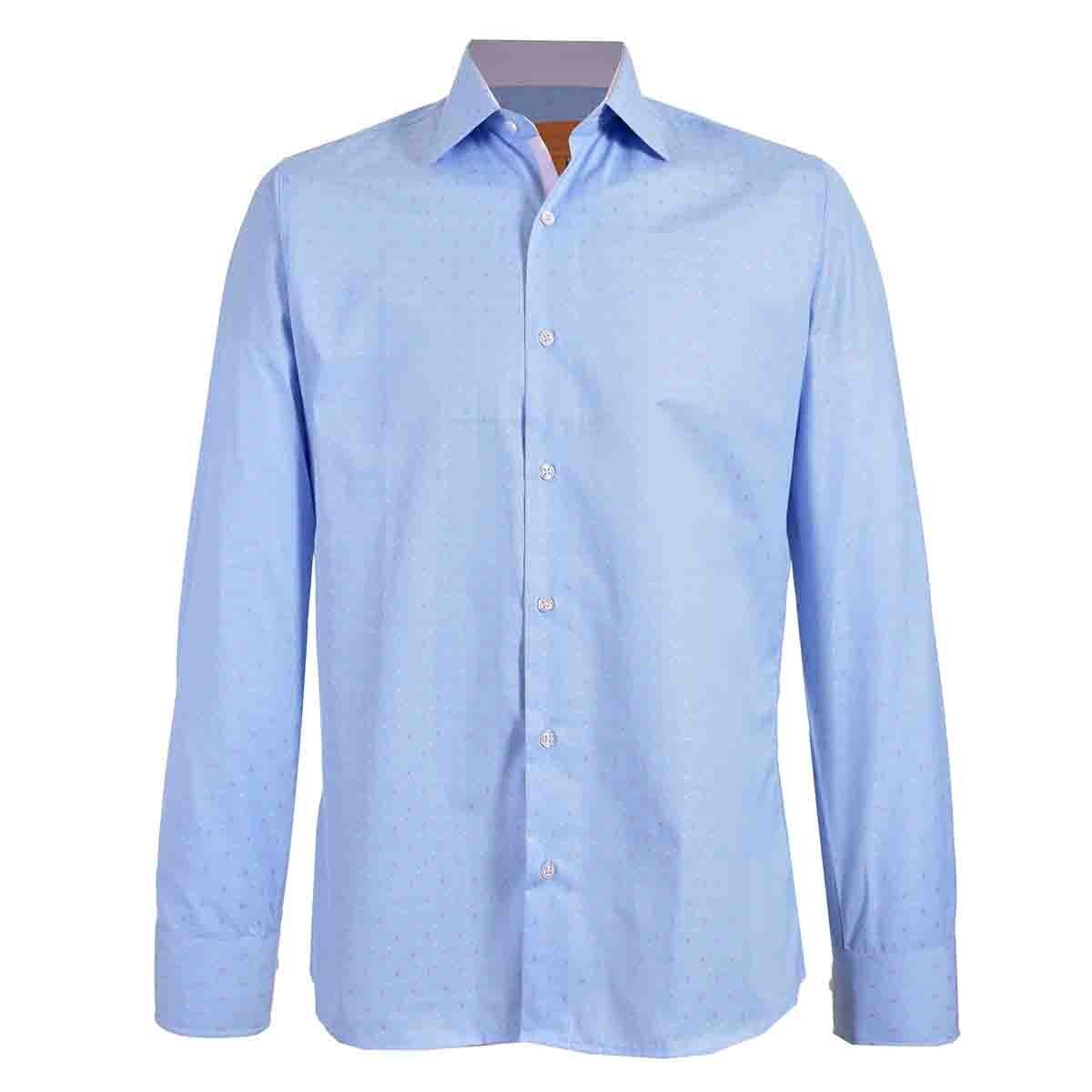 Camisa de Vestir Slim Fit Azul Secf-0719 Carlo Corinto