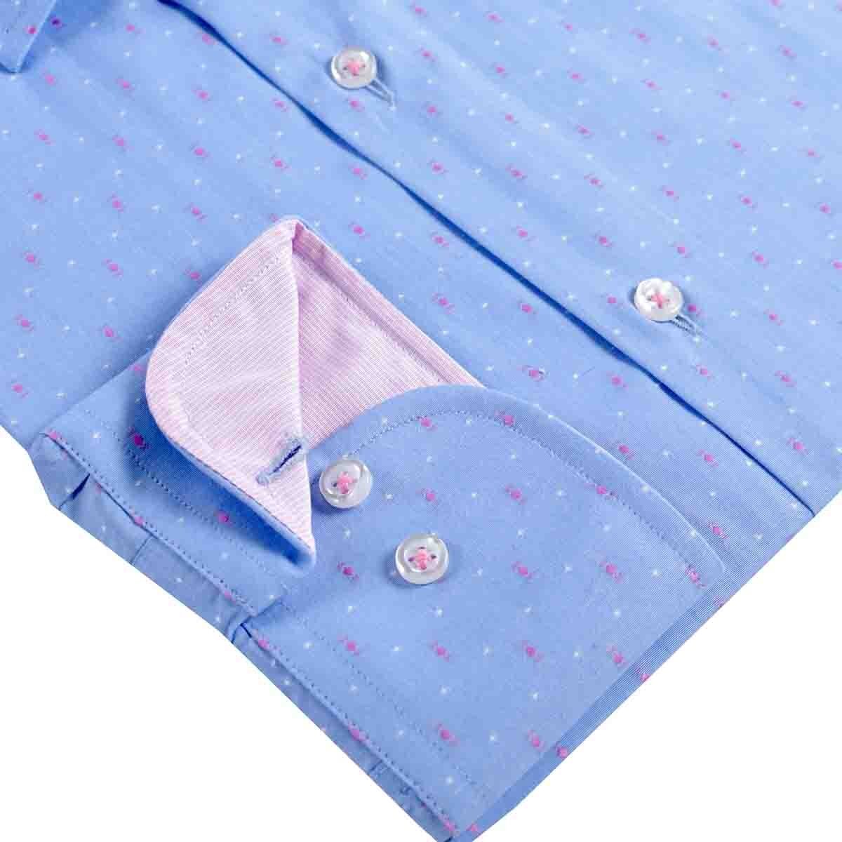 Camisa de Vestir Slim Fit Azul Secf-0719 Carlo Corinto