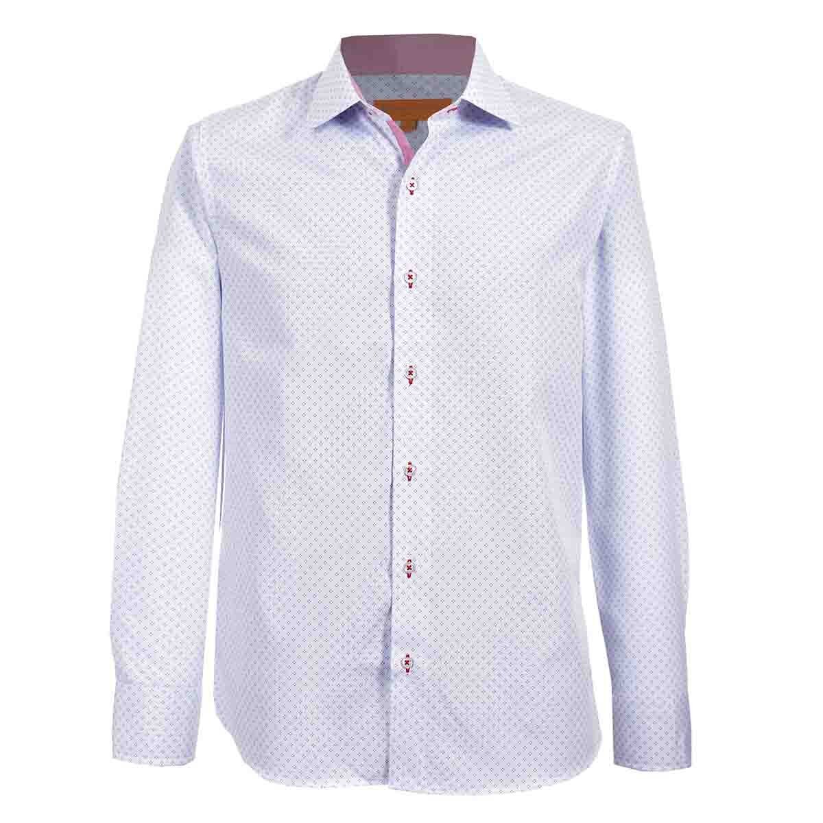 Camisa de Vestir Slim Fit Azul Combinado Secf-0719 Carlo Corinto