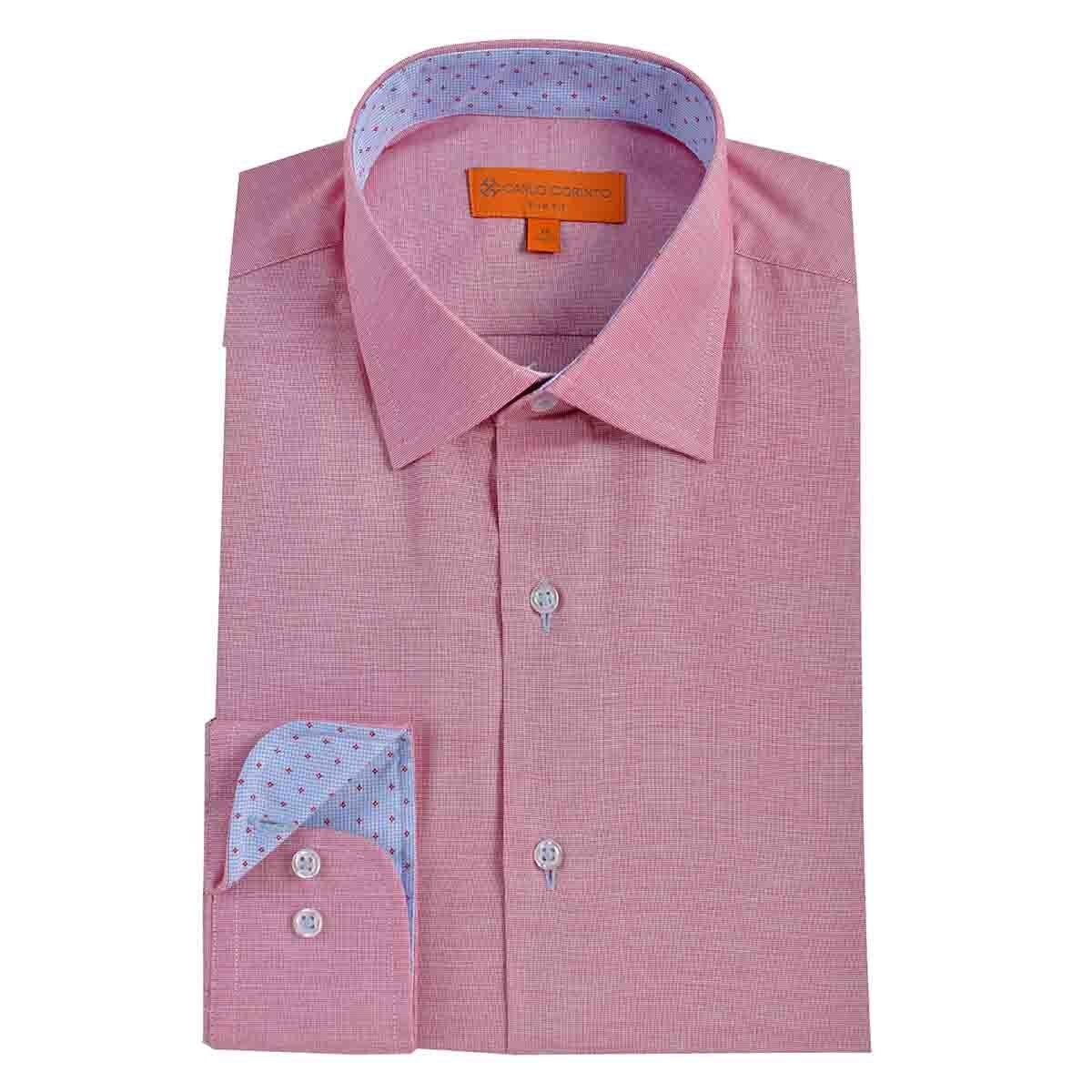 Camisa de Vestir Slim Fit Rojo Secf-0719 Carlo Corinto