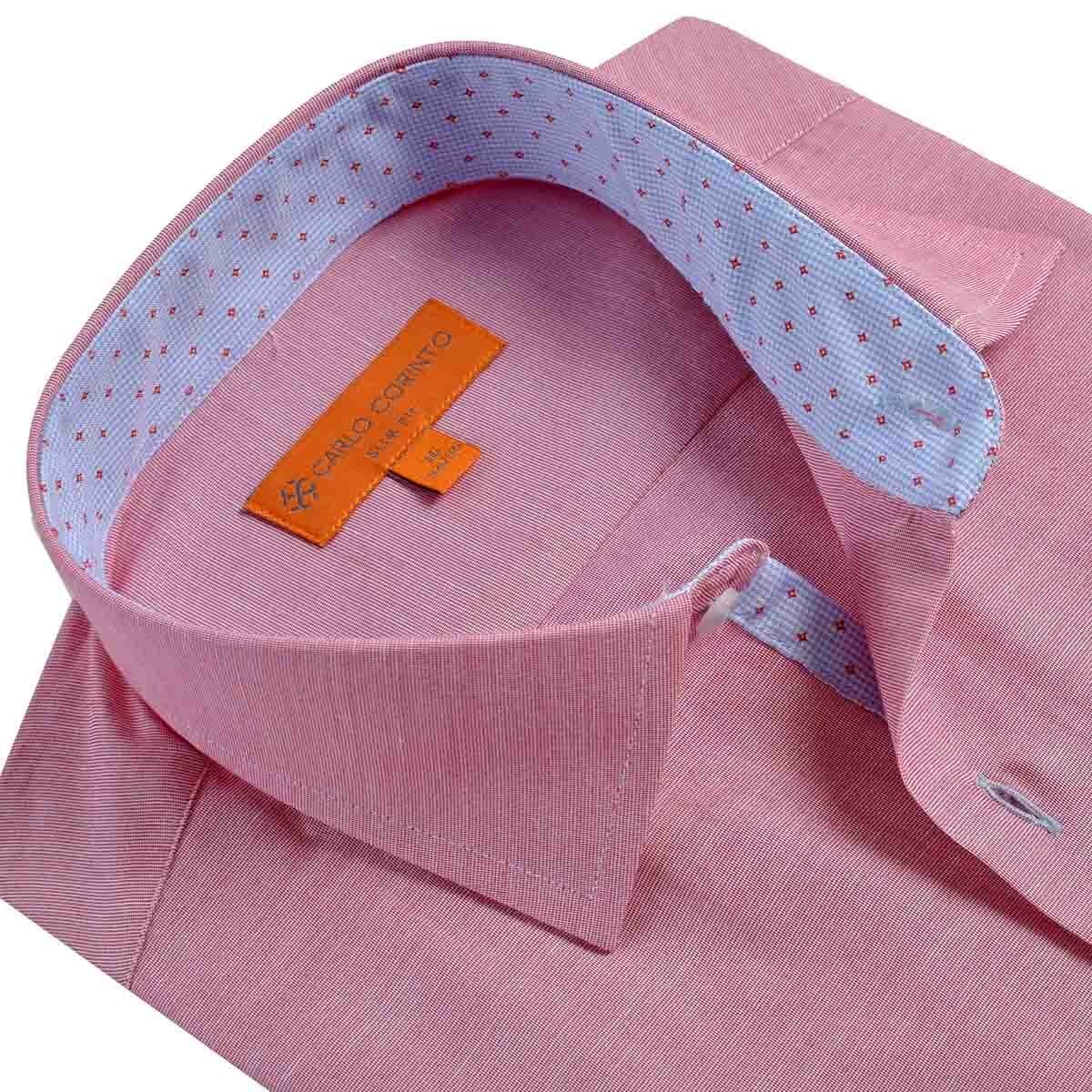 Camisa de Vestir Slim Fit Rojo Secf-0719 Carlo Corinto