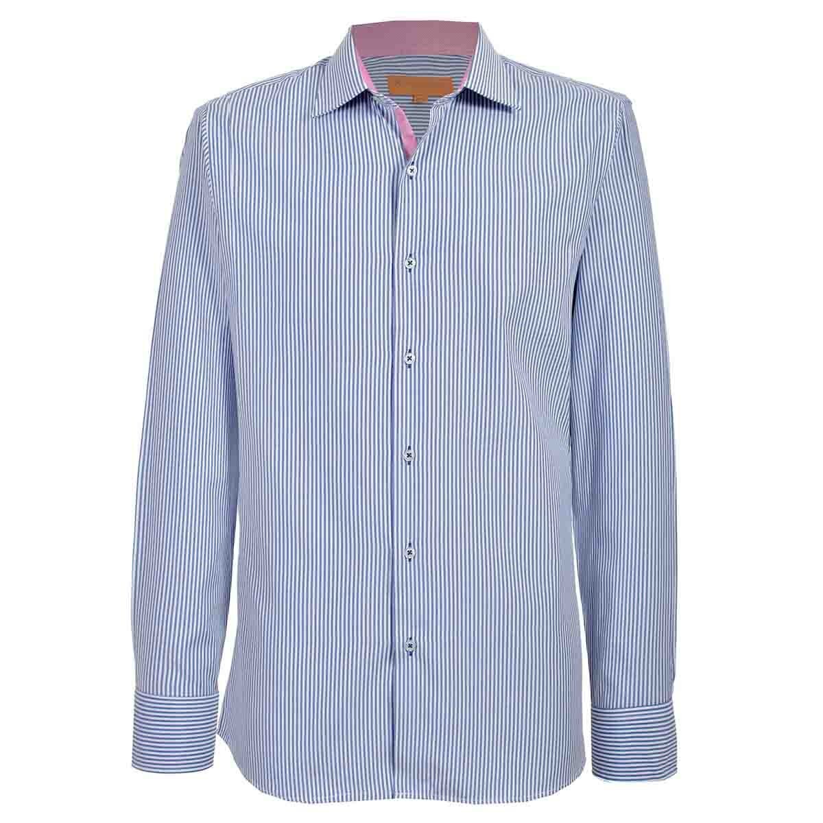 Camisa de Vestir Slim Fit Azul Obscuro Secf-0719 Carlo Corinto