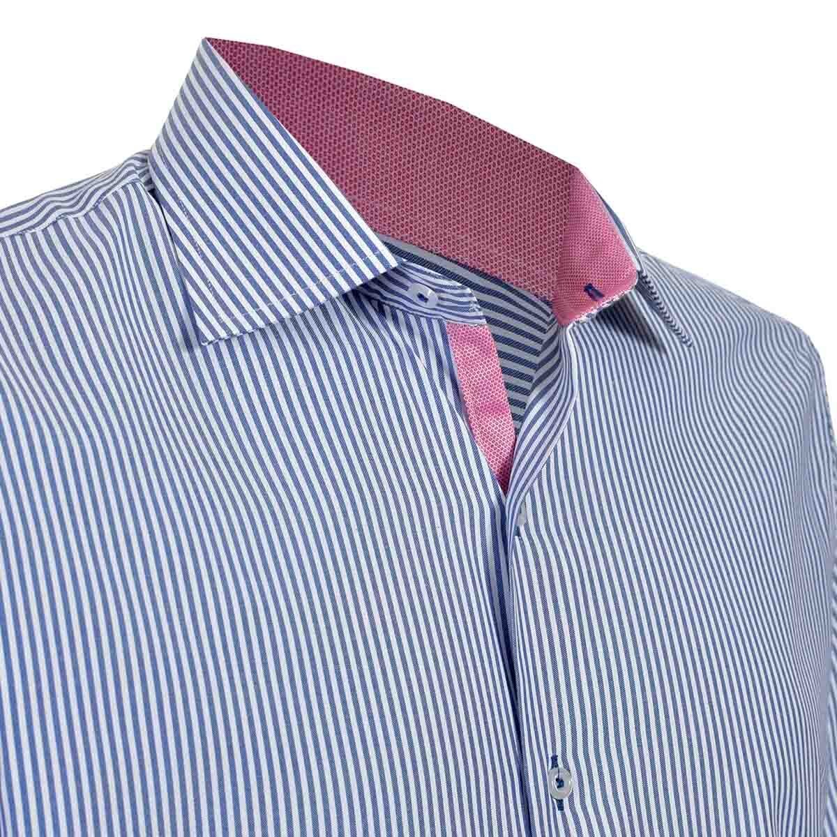 Camisa de Vestir Slim Fit Azul Obscuro Secf-0719 Carlo Corinto