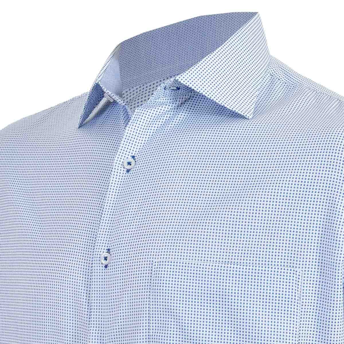 Camisa de Vestir Tradicional Azul Secf 07 Carlo Corinto