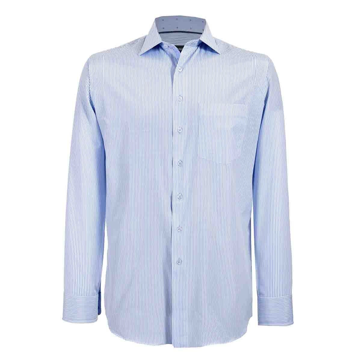 Camisa de Vestir Tradicional Azul Secf 07 Carlo Corinto