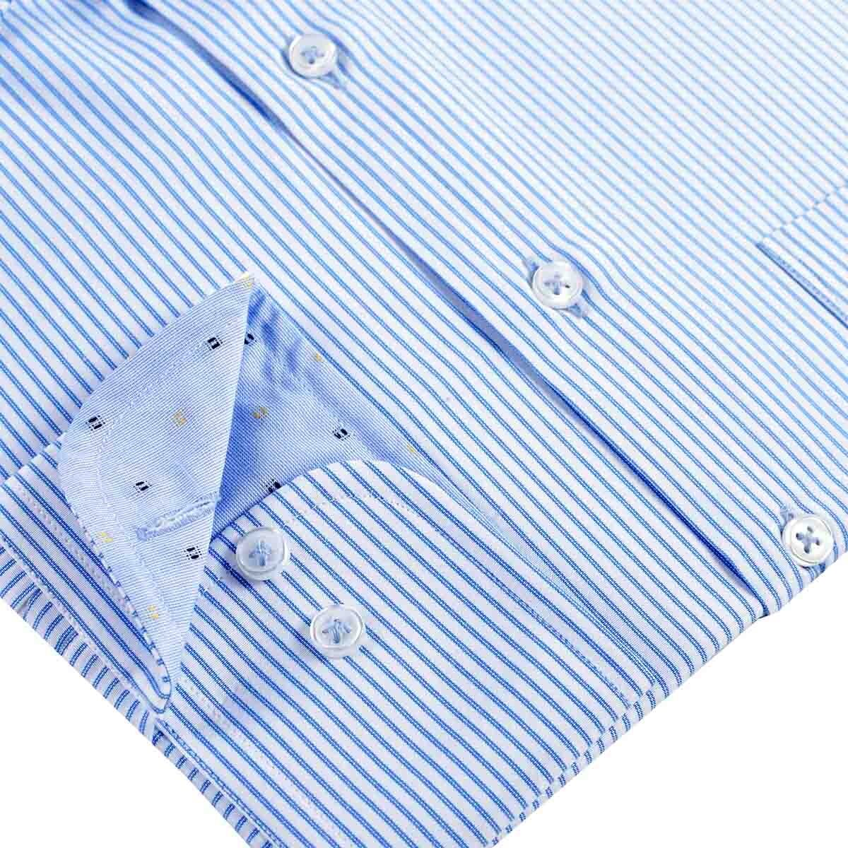 Camisa de Vestir Tradicional Azul Secf 07 Carlo Corinto