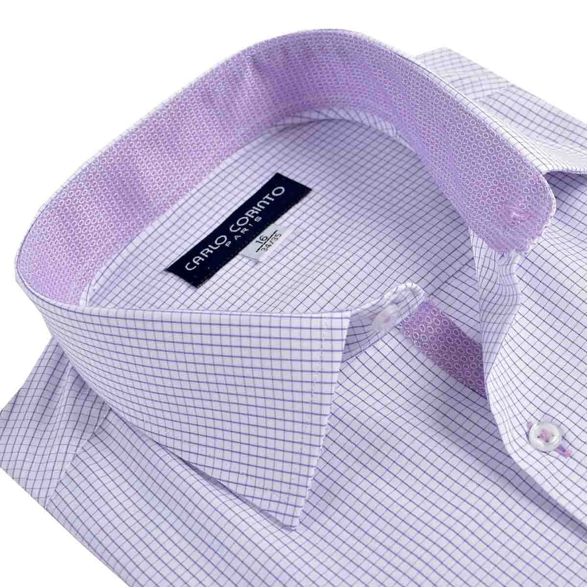 Camisa de Vestir Tradicional Morado Secf 07 Carlo Corinto para Caballero