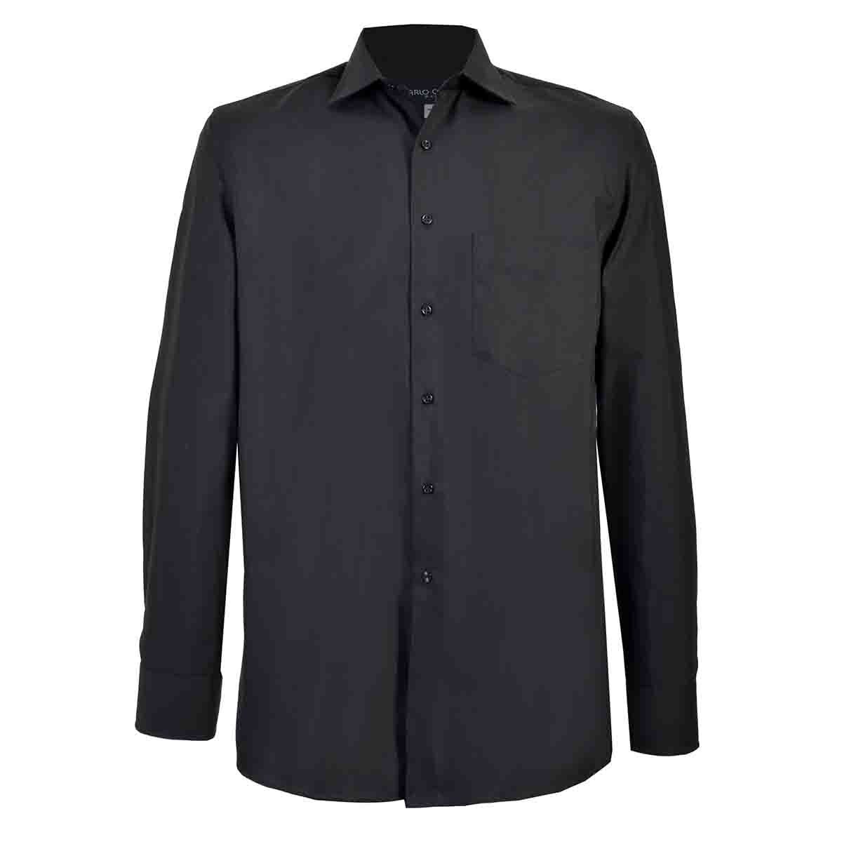 Camisa de Vestir Tradicional Negro Secf 08 Carlo Corinto