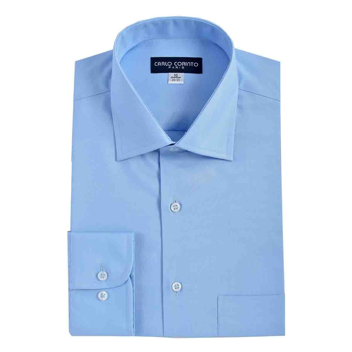 Camisa de Vestir Tradicional Azul Secf 08 Carlo Corinto para Caballero