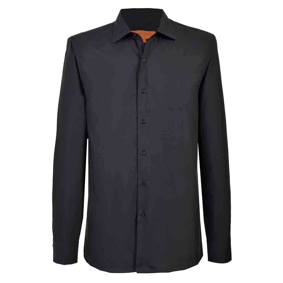 Camisa de Vestir Slim Fit Negra Carlo Corinto