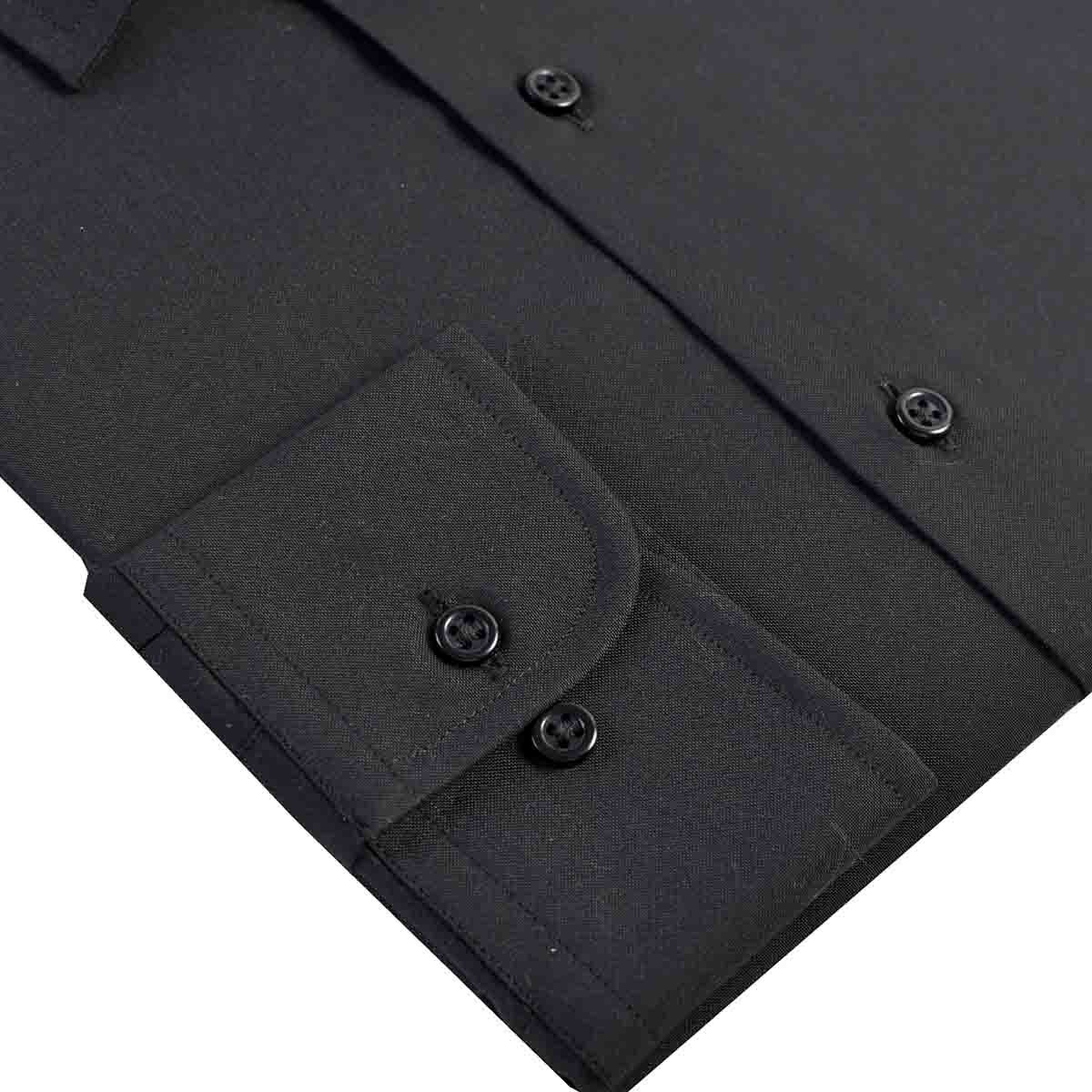 Camisa de Vestir Slim Fit Negra Carlo Corinto