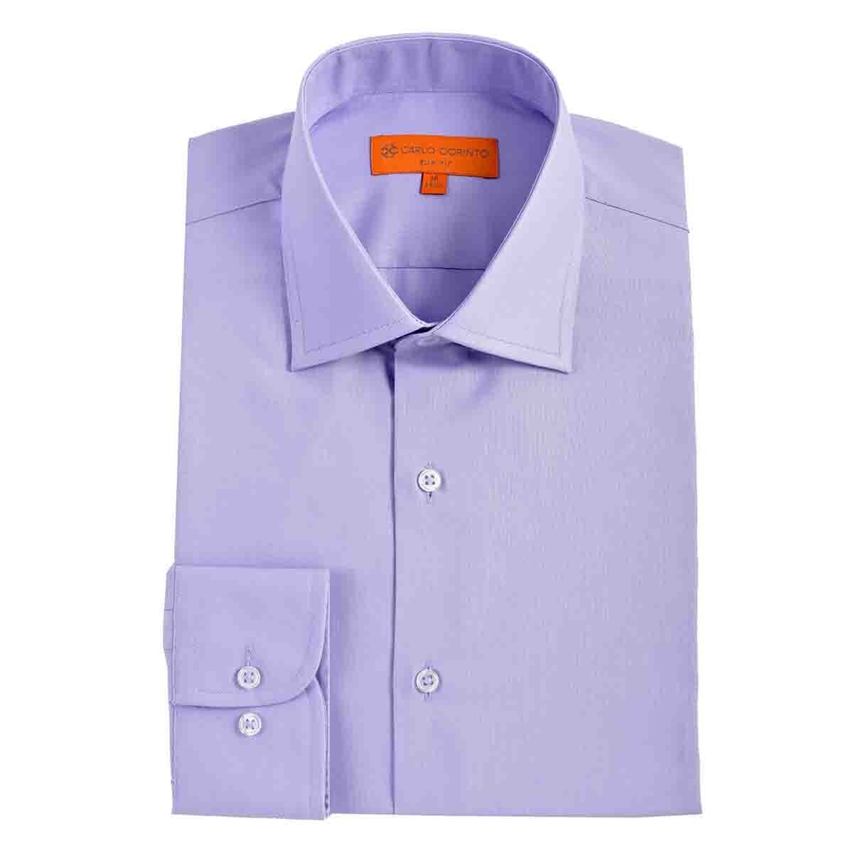 Camisa de Vestir Slim Fit Morado Claro Secf-0719 Carlo Corinto