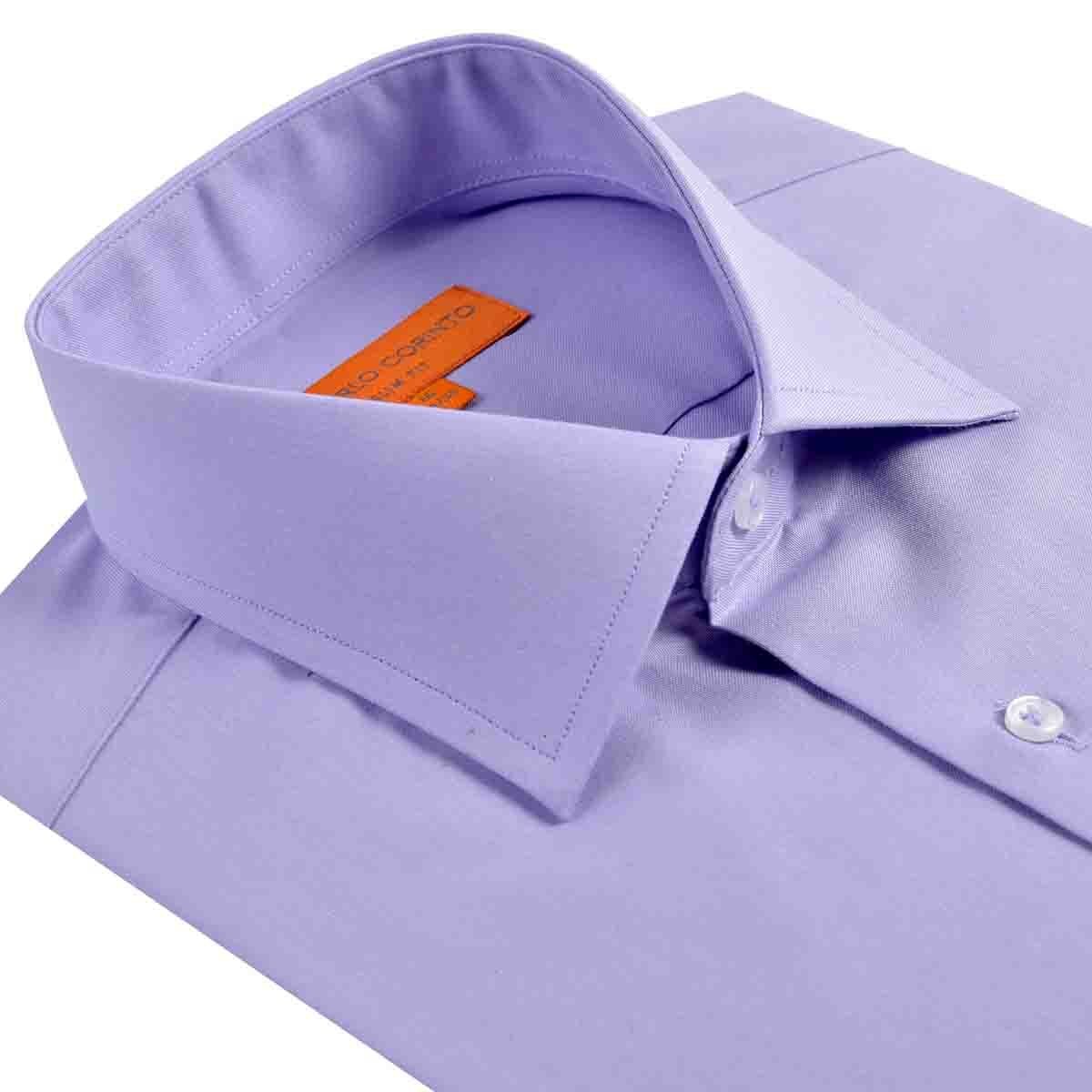 Camisa de Vestir Slim Fit Morado Claro Secf-0719 Carlo Corinto