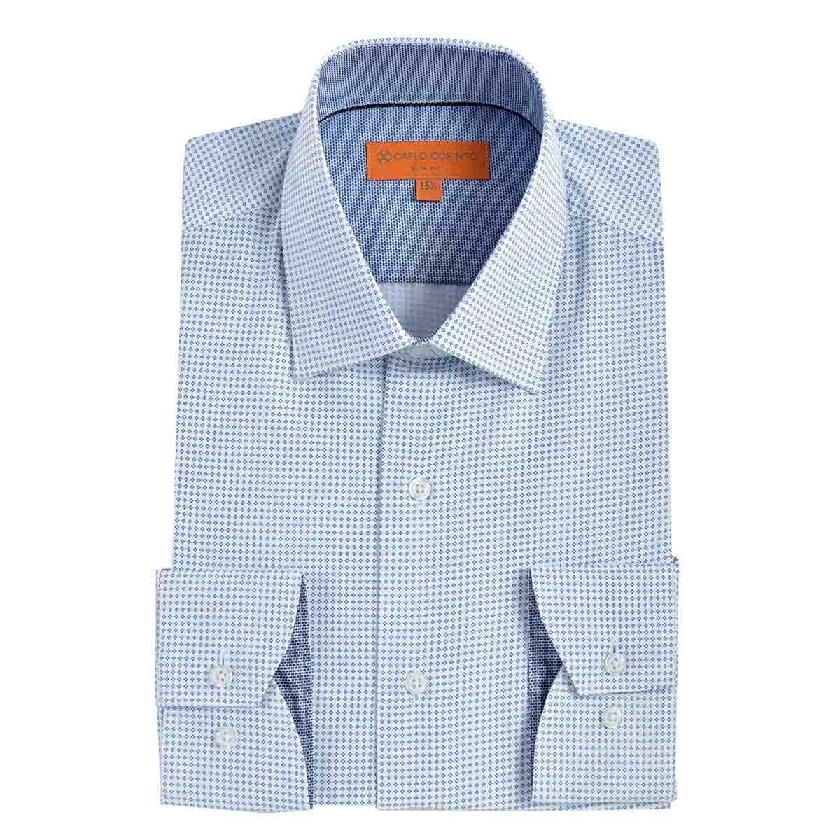 Camisa Vestir Slim Fit Blanco Combinado Carlo Corinto Life08F19