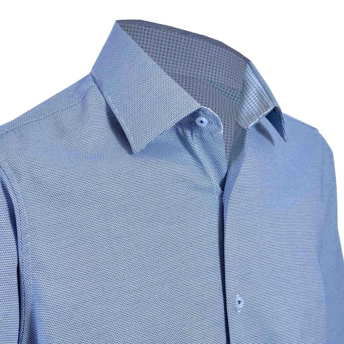 Camisa Vestir Slim Fit Azul Combinado Carlo Corinto Alpes08F19 para Caballero