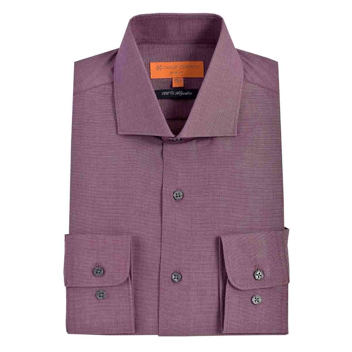 Camisa Vestir Slim Fit Rojo Combinado Carlo Corinto Barolo08F19