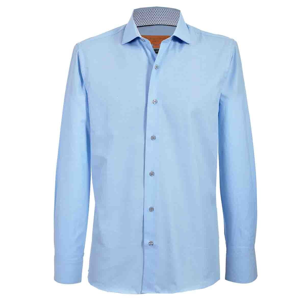 Camisa Vestir Slim Fit Azul Carlo Corinto