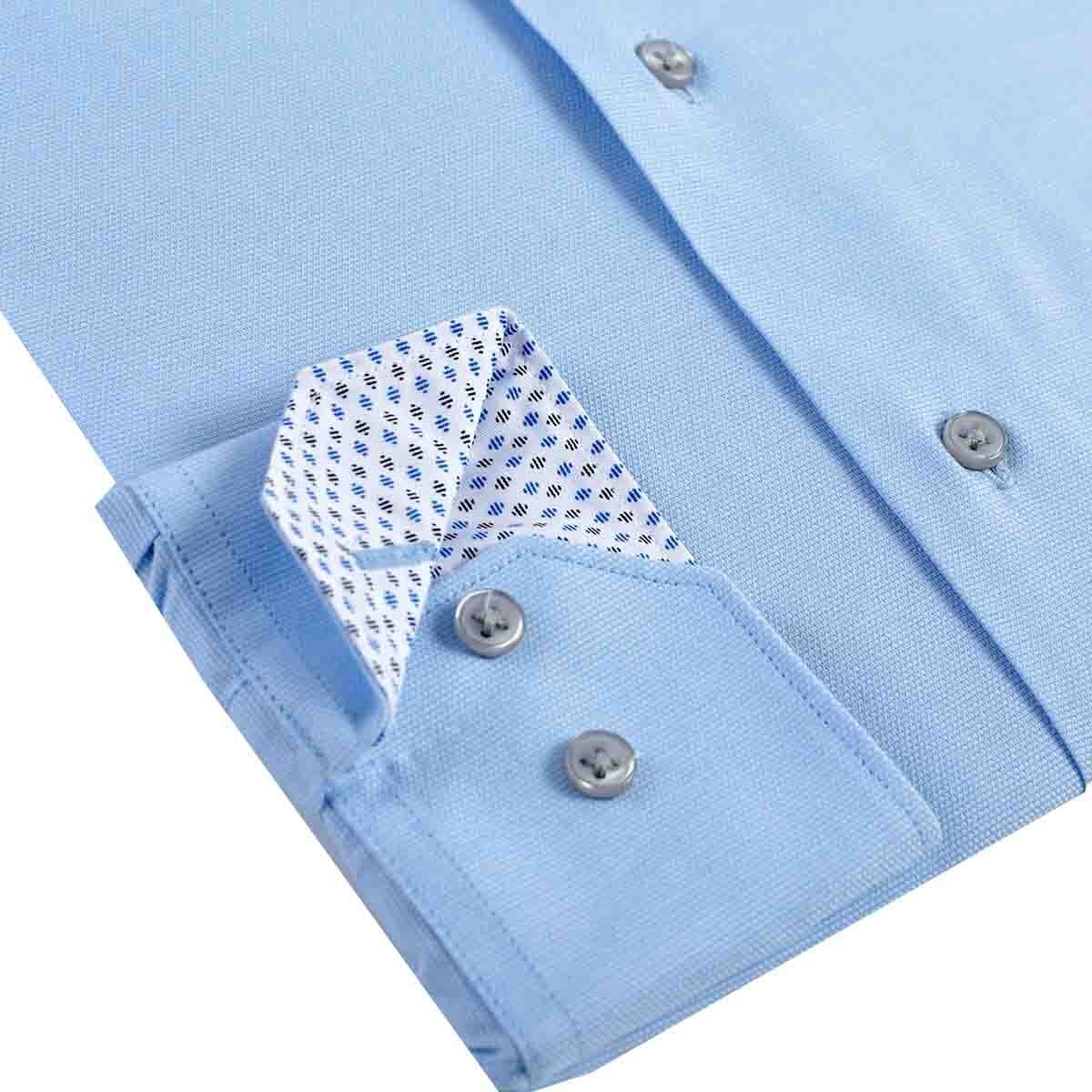 Camisa Vestir Slim Fit Azul Carlo Corinto