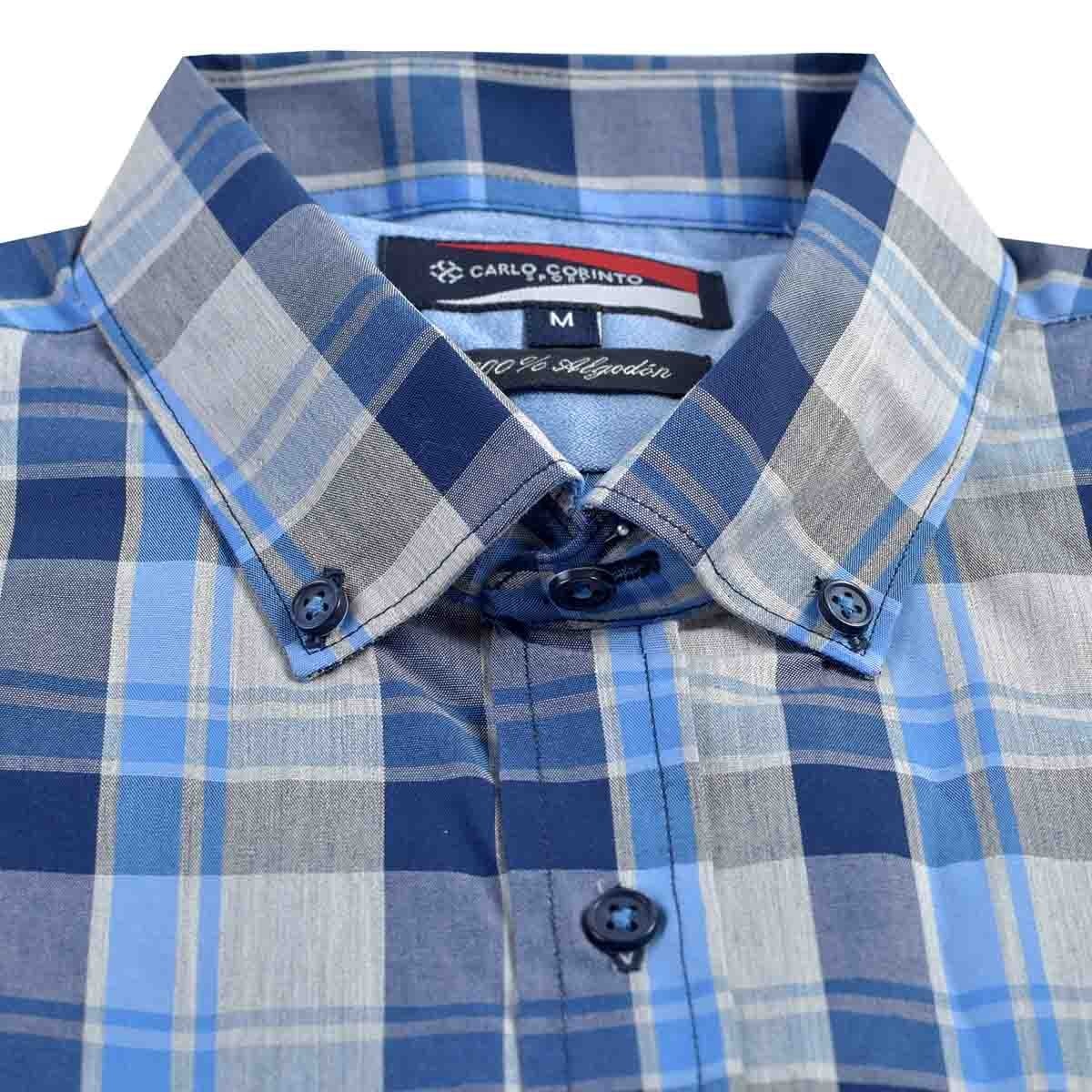 Camisa Casual Manga Corta Regular Figo Blue0 Carlo Corinto