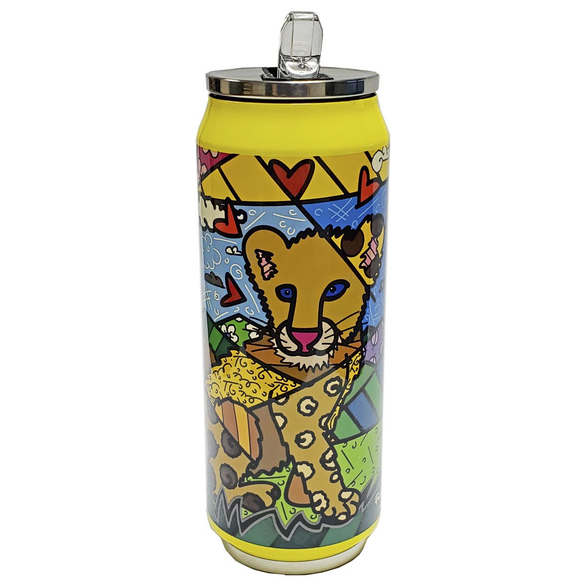 Vaso Lata Térmico Acero Inoxidable León 500 Ml Romero Britto
