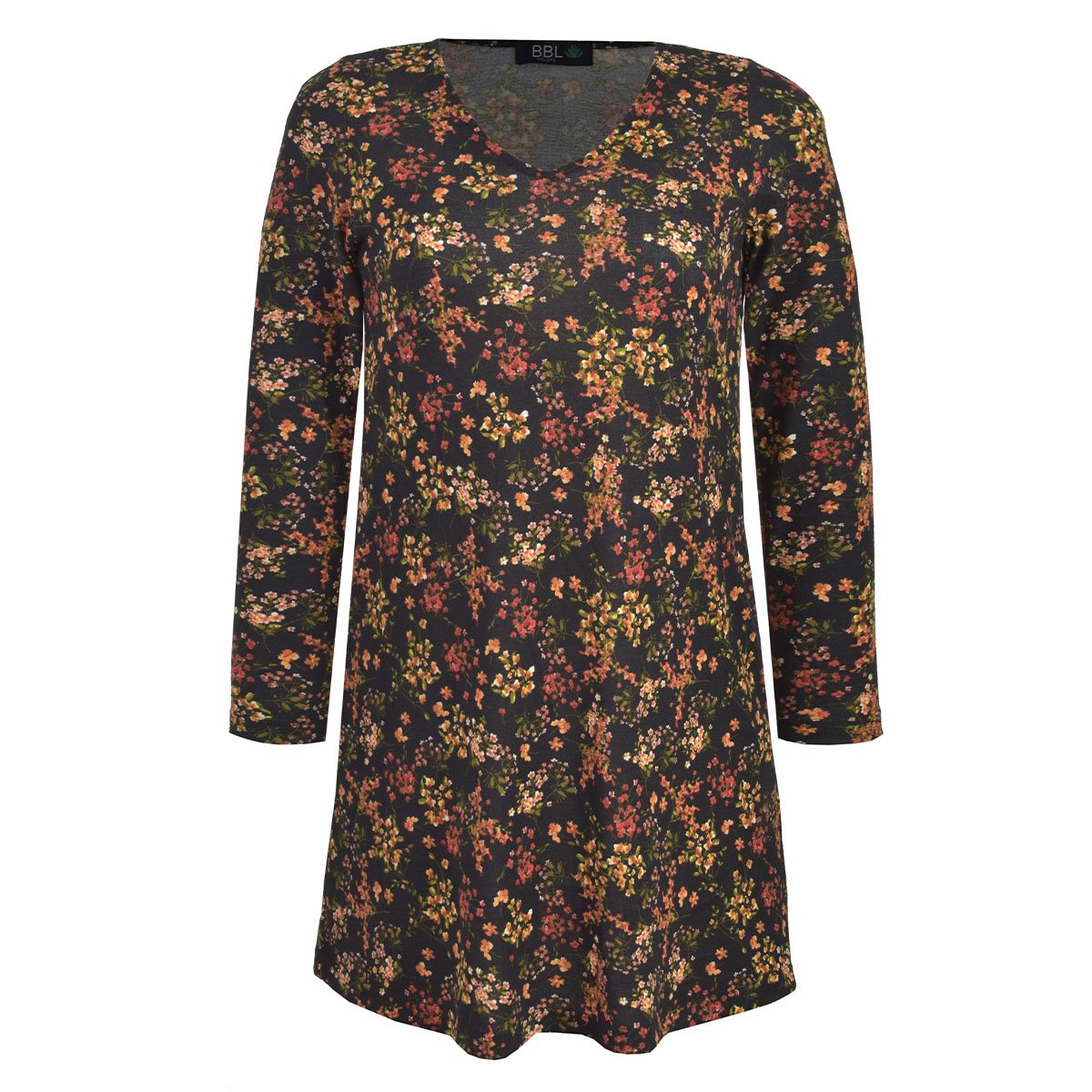 Vestido Cuello Redondo Manga 3/4 Doma Fashion