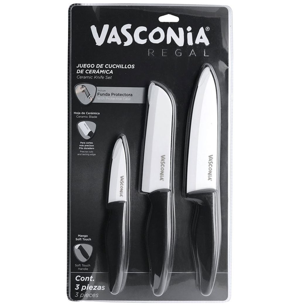 Juego 3 Cuchillos Cerámica Vasconia