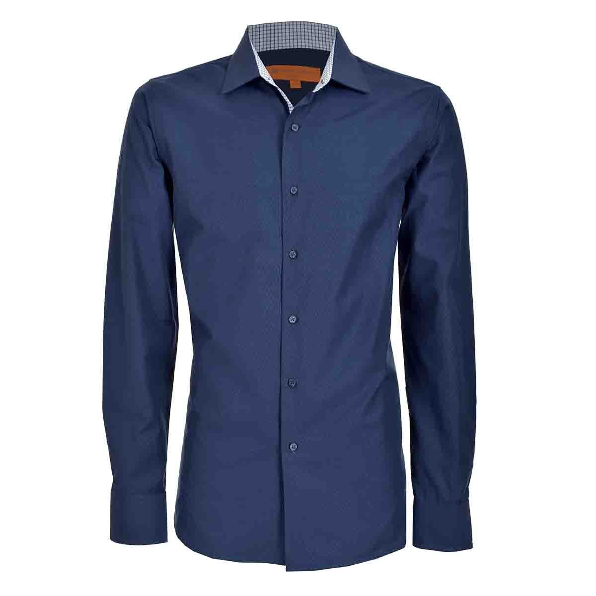 Camisa de Vestir Slim Fit Azul Obscuro Secf-0719 Carlo Corinto para Caballero