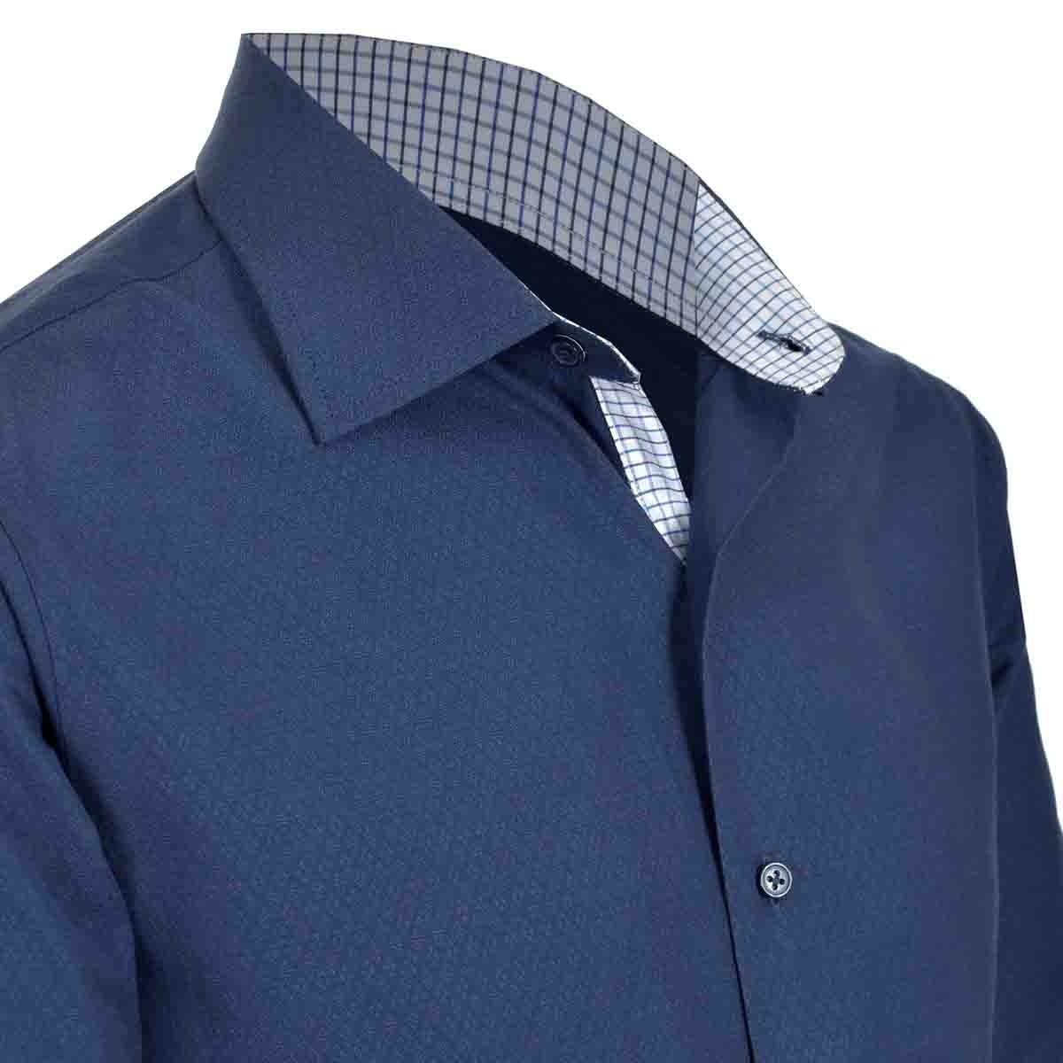 Camisa de Vestir Slim Fit Azul Obscuro Secf-0719 Carlo Corinto para Caballero