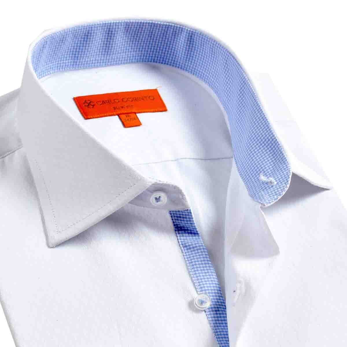 Camisa de Vestir Slim Fit Blanco Secf-0719 Carlo Corinto para Caballero