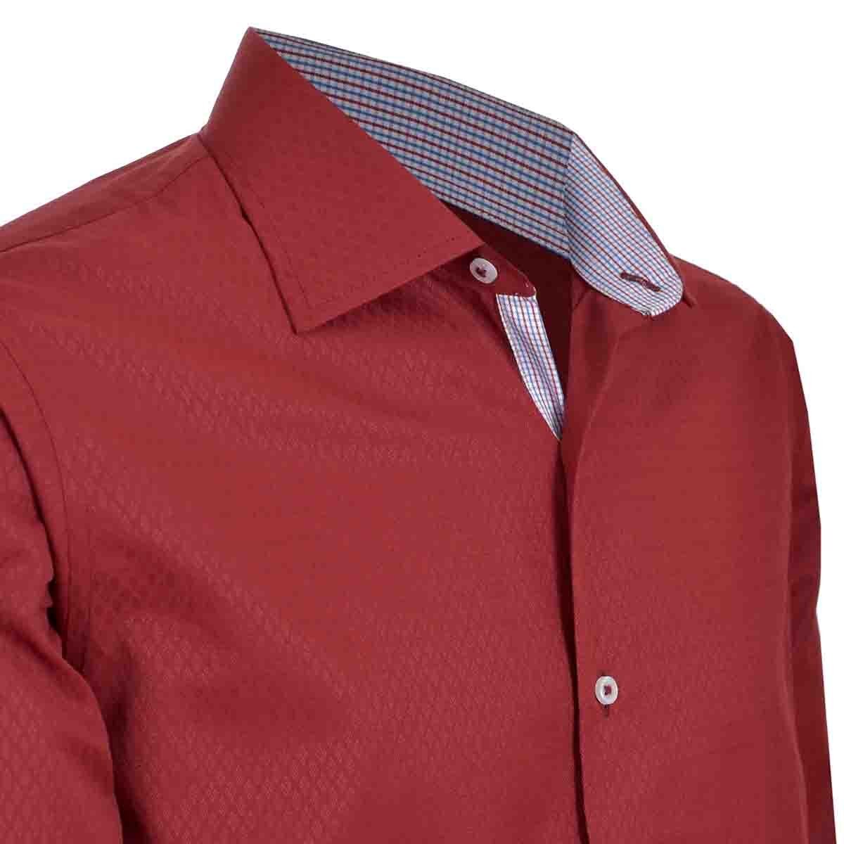 Camisa de Vestir Slim Fit Rojo Secf-0719 Carlo Corinto