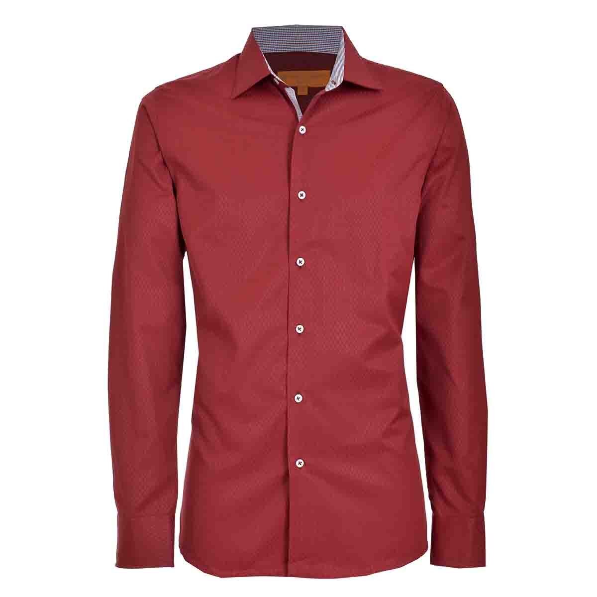 Camisa de Vestir Slim Fit Rojo Secf-0719 Carlo Corinto