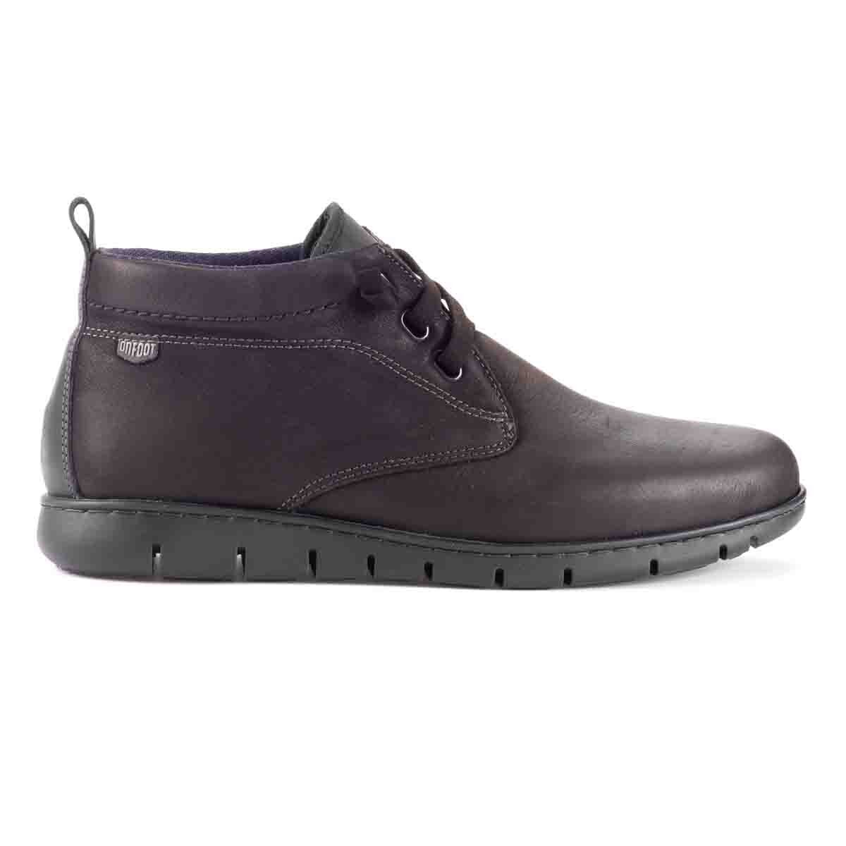 Botin de Piel Negro On Foot Your Way