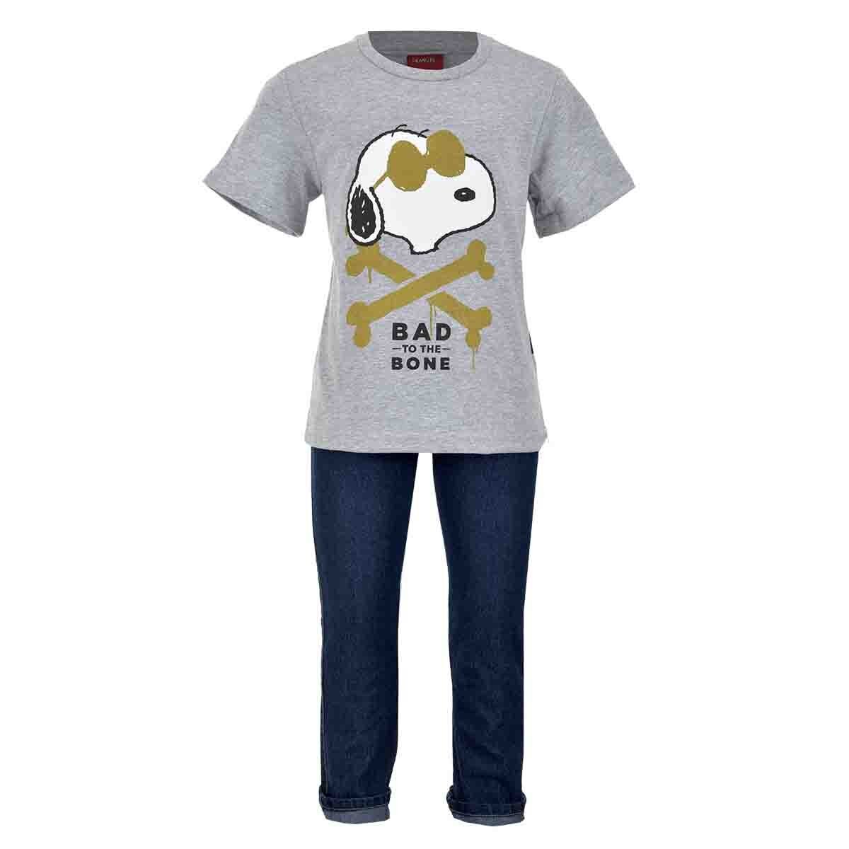 Conjunto 2 Pzas Playera Manga Corta C Pantalon Snoopy
