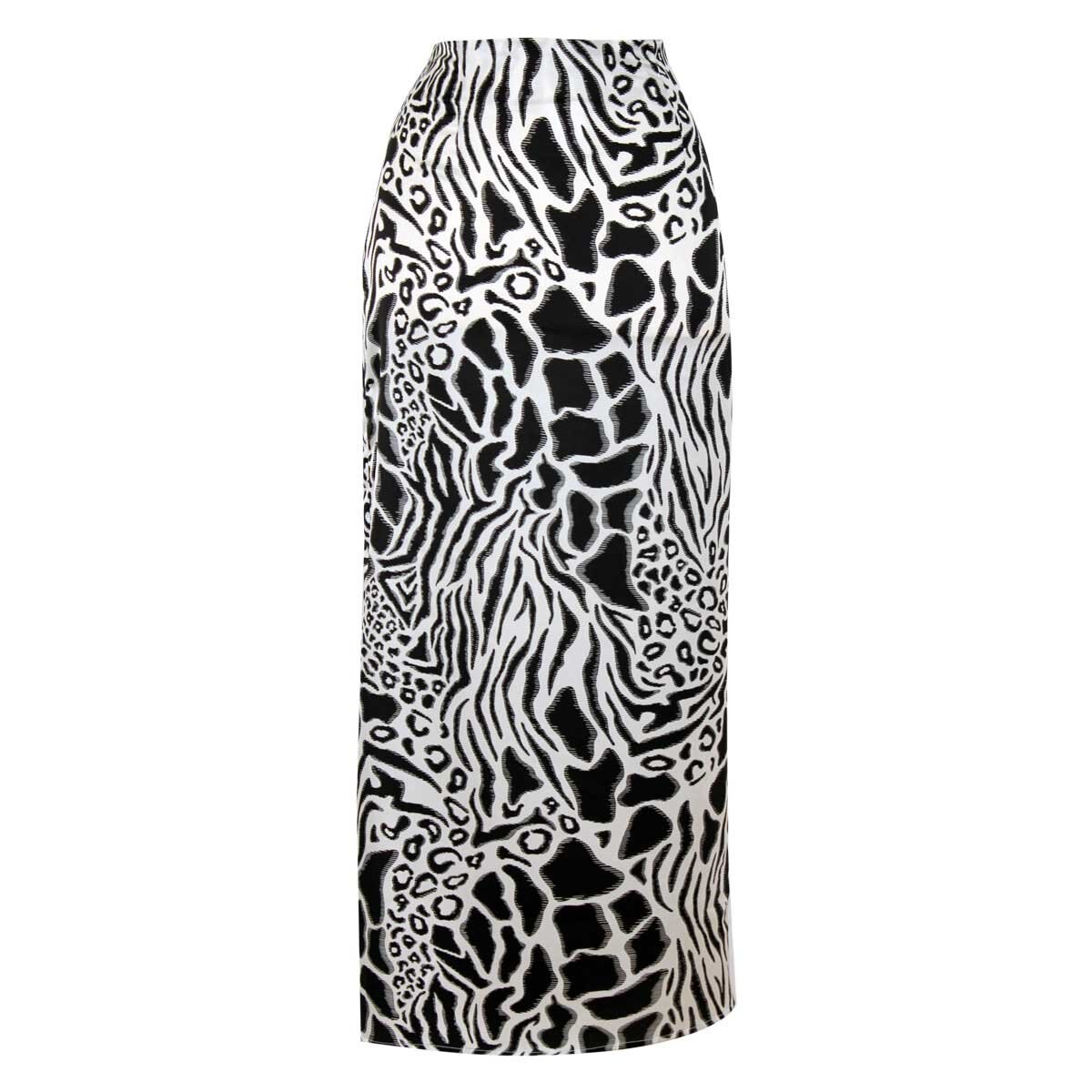 Falda Larga Estampada Animal Print Elle para Dama