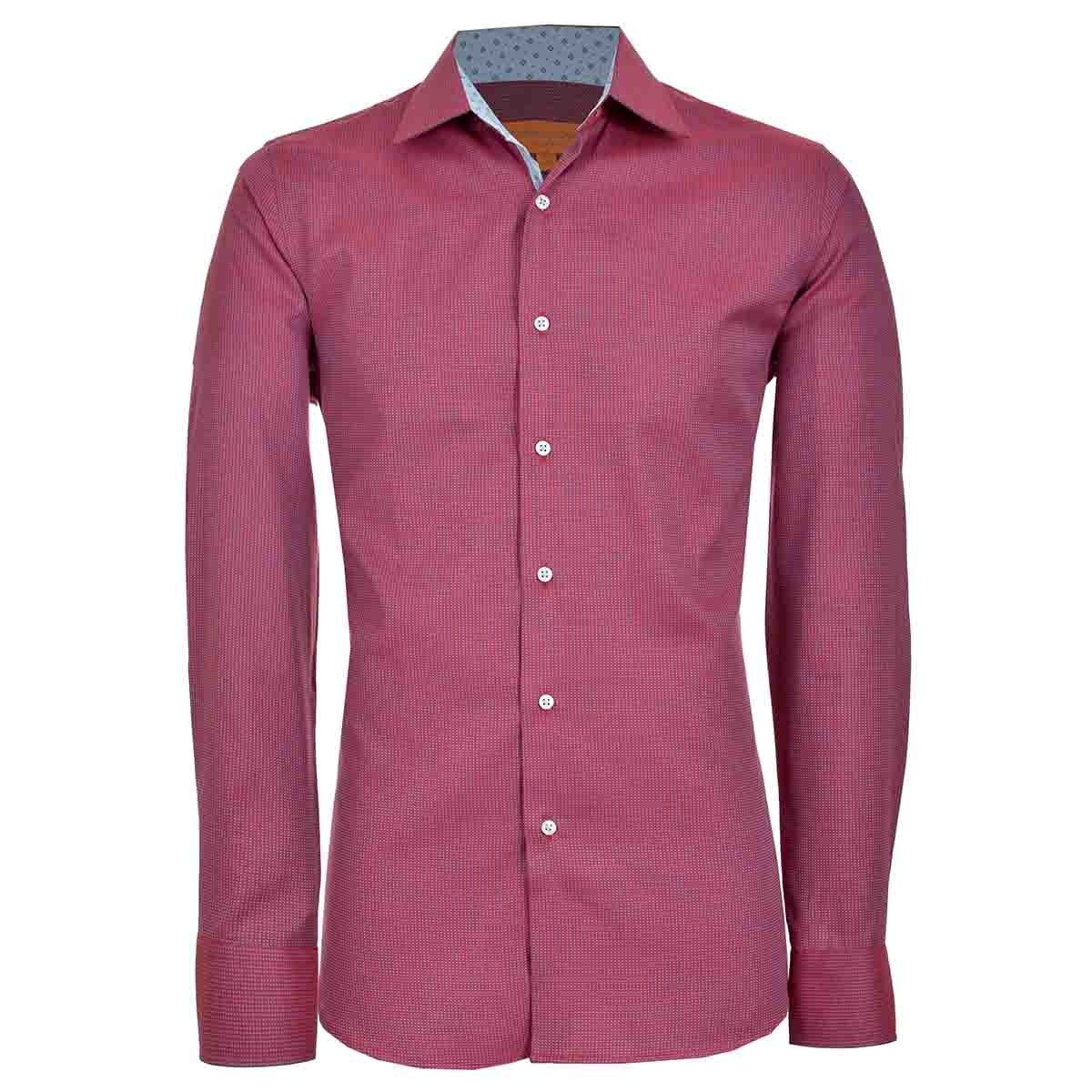 Camisa de Vestir Slim Fit Rojo Obscuro Secf-0719 Carlo Corinto