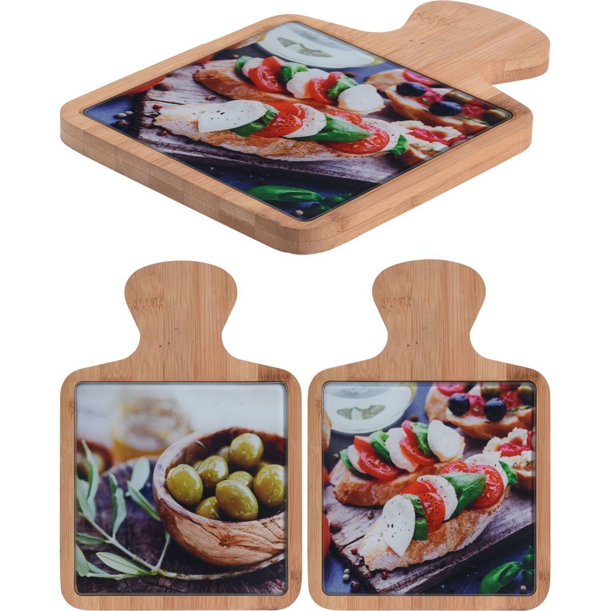 Tabla Bambú con Cristal 24X12 Cm Koopman