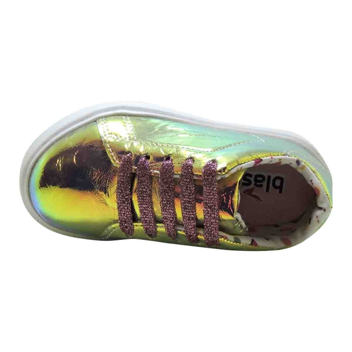 Tenis Tornasol Espejeado 15-19 Oro Blasito 3035O para Niña