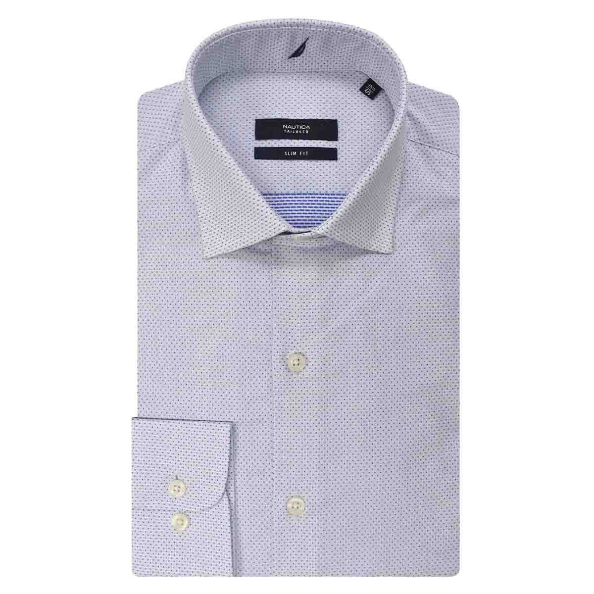Camisa de Vestir Azul Combinado Slim Nautica para Caballero