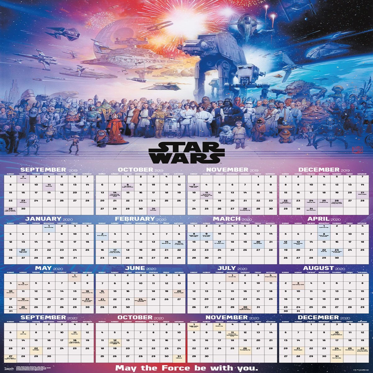 2020 poster calendar star wars trends international Sears