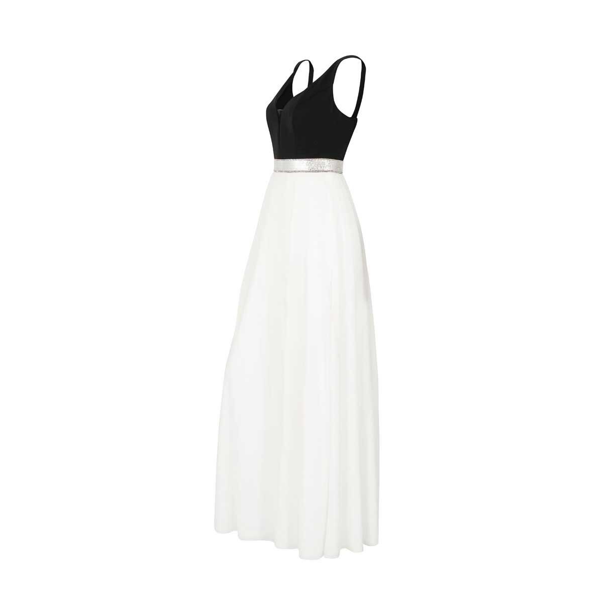 Vestido Combinado con Cinturón Noshe