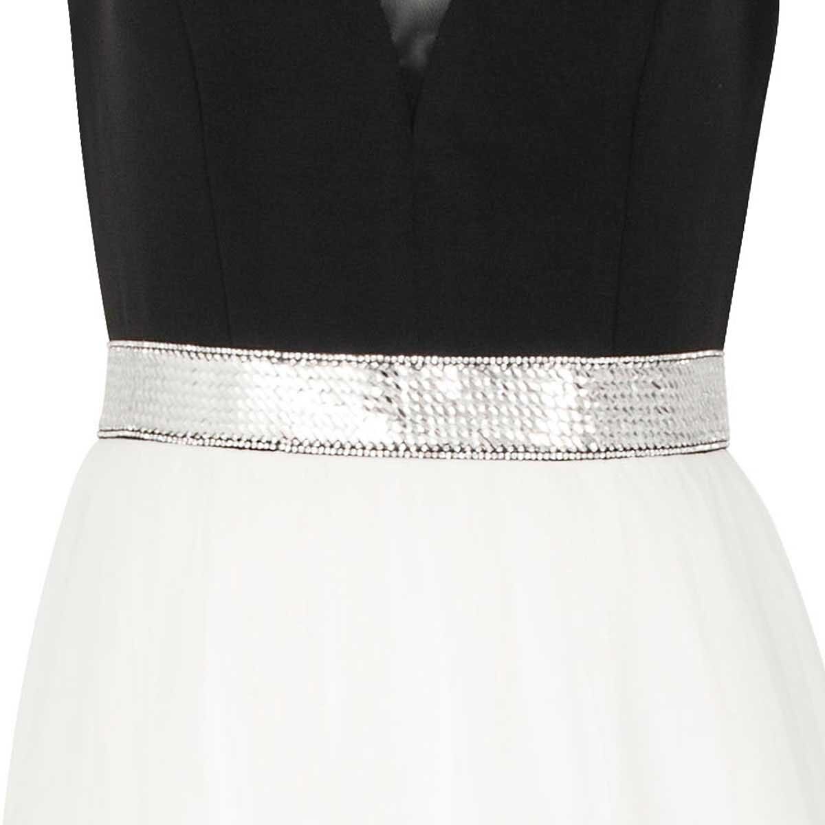 Vestido Combinado con Cinturón Noshe