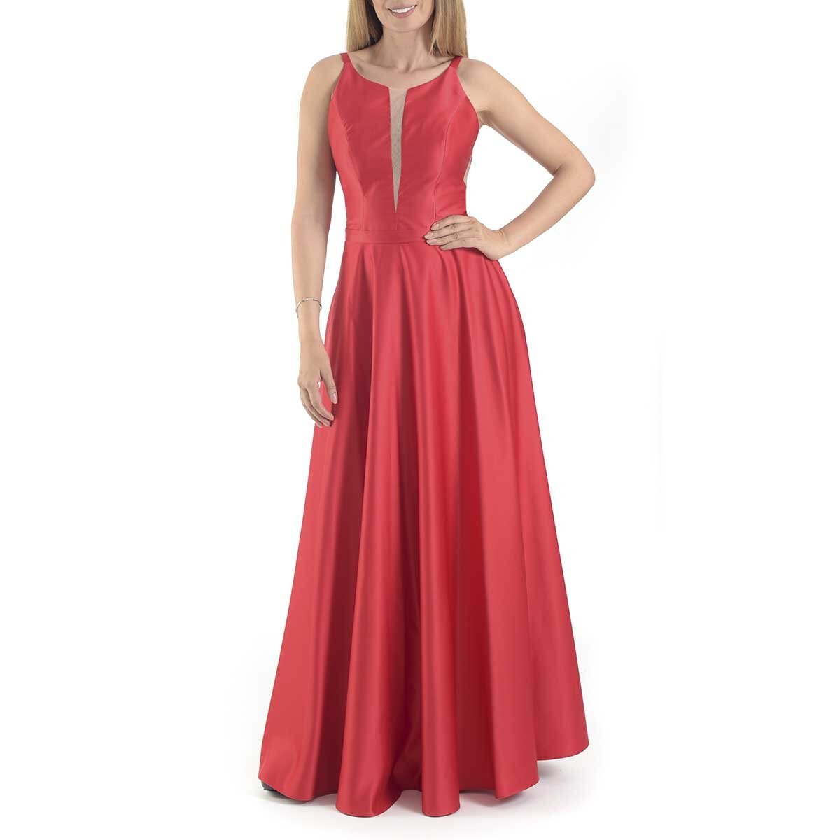 Vestidos largos de chiffon de un hombro con bolsillos Tahití