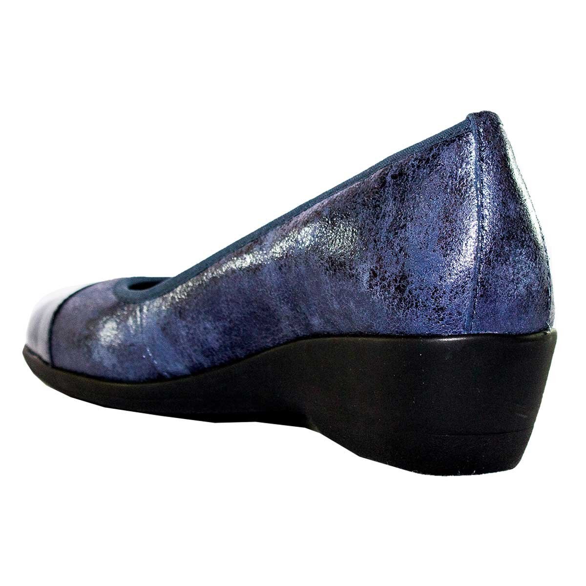 Zapatilla Azul con Media Cuña Y Puntera el Borcegui