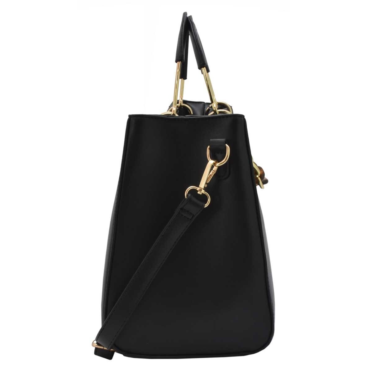 Bolso Satchel Negro con Cadena Colgante Baby Phat